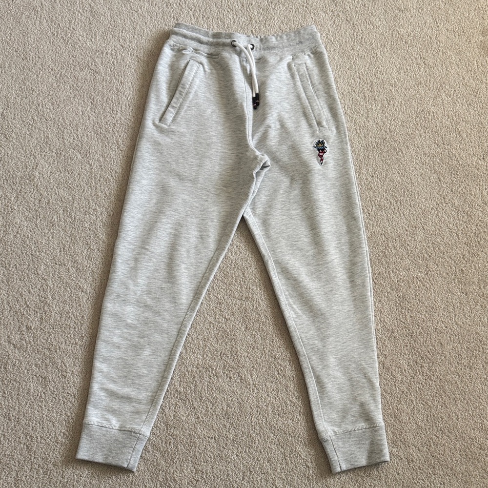 GOAT USA Men's Light Heather Gray Joggers with Embroidered Detail